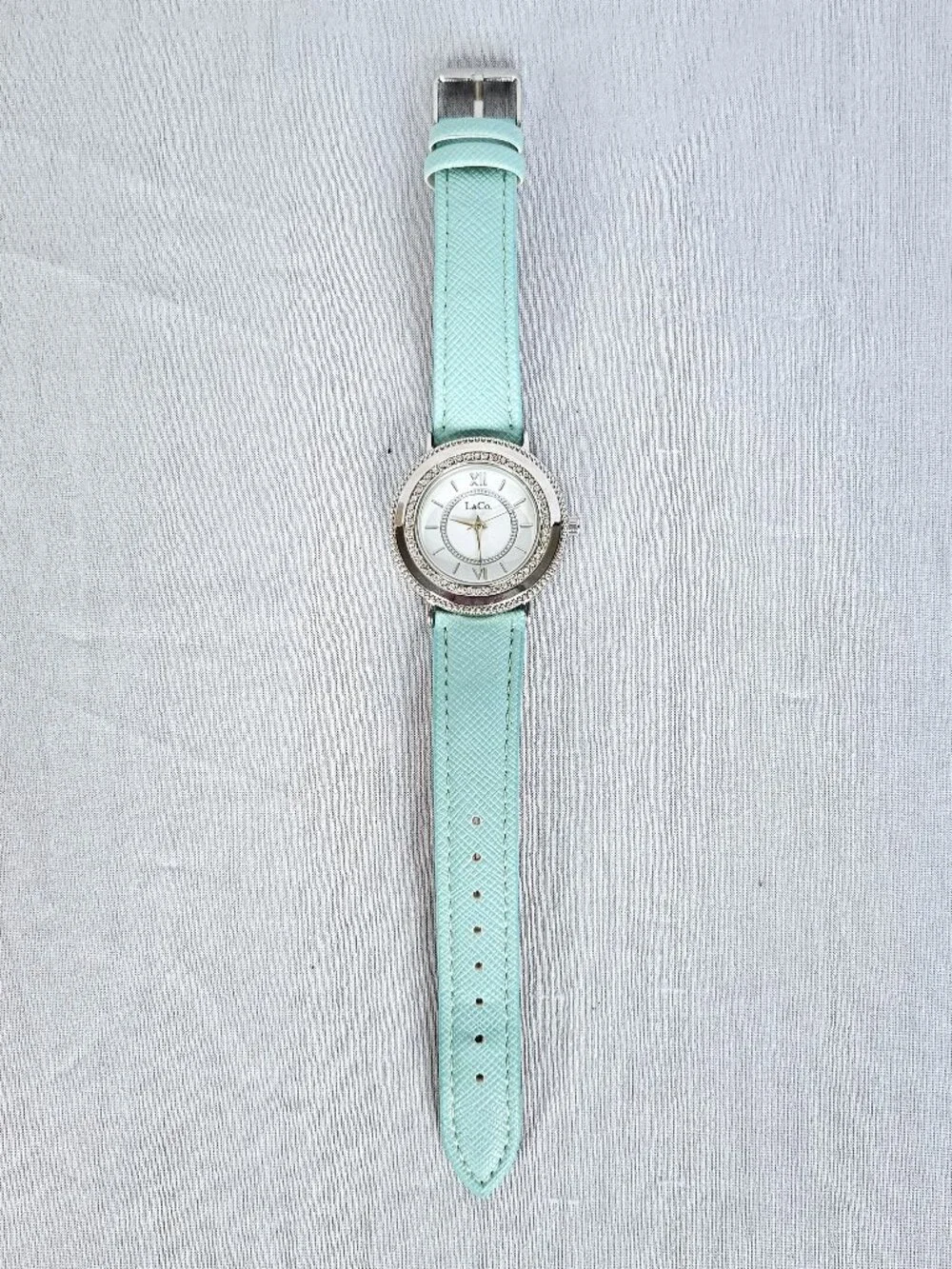 L & Co. Rhinestone Watch | Seafoam Green | Silver Tone